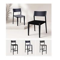 Ensemble de tables et chaises de restaurant toutes saisons, mobilier commercial d'extérieur empilable en aluminium, chaises de bar, tabourets de bar en corde tressée