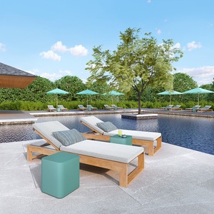 <b>Pool</b> Side Beds Sun Lounger Teak Chaise <b>Lounge</b> for Outdoor Furniture - Product Image 1