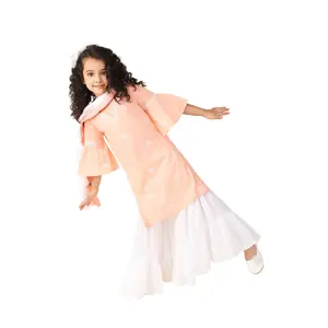 Wholesale Suppliers Ethnic Wear Set with Cotton Made & Solid Colored Traditional Designed Girls Wearing Casual Dress