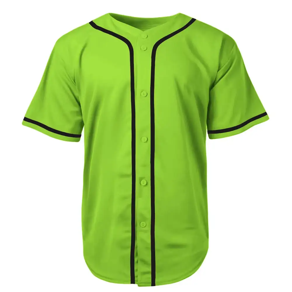 Camiseta de béisbol negra Lisa personalizada, camiseta de béisbol blanca para hombre, camisetas con botones, uniformes deportivos de equipo activo