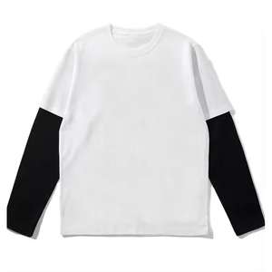 เสื้อยืดผ้าฝ้ายพิมพ์ลายเสื้อยืดแขนยาวสองชั้นสำหรับผู้ชายเสื้อยืดผ้าฝ้ายพิมพ์ลายสตรีทแวร์ผ้าคอตตอนพิมพ์ลายบ็อก100% - Product Image 6