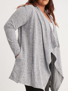 Rollio Mujer Premium Waterfall Knit Cárdigan de manga larga Casual Verano e invierno Ropa Premium - Product Image 3