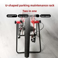 Support de stationnement pliable pour vélo, type U, support de roue arrière, support triangulaire stable, revêtement PVC, support de rangement au sol pour intérieur