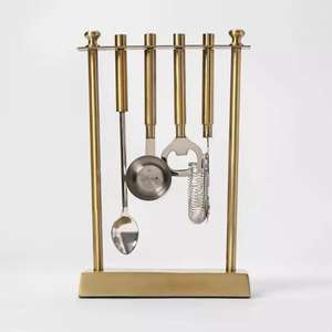 Ensemble d'outils de barre de table en acier inoxydable de style luxe, ouvre-bouteille à poignée dorée fait à la main, ouvre-bouteille d'ustensiles de cuisine au meilleur prix - Product Image 1