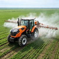 Tracteur agricole 4x4 de 120 CV à levage hydraulique, attelage 3 points, avec charrue rotative et outils complets – Approvisionnement direct usine