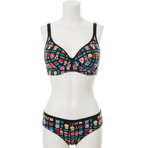 เสื้อชั้นในไนลอนย้อมผ้าไนลอนนิ่มสำหรับผู้หญิงยกทรงแบบยืดได้ผ้าสแปนเด็กซ์พิมพ์ลายด้วยความร้อนสวมใส่สบายทุกวัน - Product Image 1