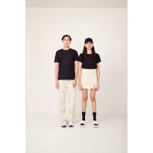 เสื้อยืดคอกลมสีดำ ผ้าถัก TC65/35 ดีไซน์เรียบ - Product Image 1