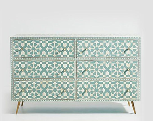 Mesa Consola de Diseño Art Deco con Incrustaciones de Hueso, Mueble Elegante Hecho a Mano, Mesa Decorativa para el Hogar - Product Image 3