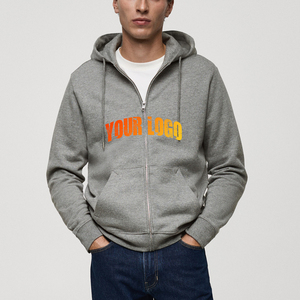Sweats à capuche zippés surdimensionnés sur mesure 100% coton de haute qualité French Terry Blank Drop Shoulder Hip Hop Hoodie & Sweatshirt - Product Image 1