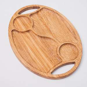 Bandeja de servicio de madera de acacia ecológica al por mayor plato de fiesta de aperitivo decorativo de India - Product Image 3