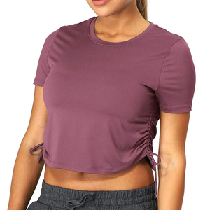 เสื้อครอปคอกลมของผู้หญิงเสื้อถักระบายอากาศสีพื้นกระดุมแฟชั่นลำลองสำหรับฤดูร้อน - Product Image 1