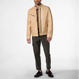 Nouvelle veste en cuir d'hiver légère pour hommes avec logo avant Conception OEM coupe-vent et respirante de haute qualité - Product Image 4