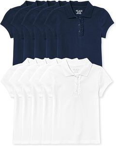 Bon service Polo à manches courtes avec fermeture à boutons Tissu performant évacuant l'humidité Motif imprimé solide résistant à la décoloration - Product Image 1