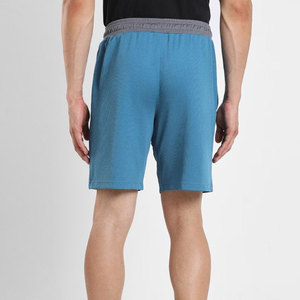 Shorts Bermuda Homme Bleu Uni 100% Coton Taille Haute Fermeture Éclair Style Urbain Tissu Oxford Séchage Rapide & Respirant Poches - Product Image 3