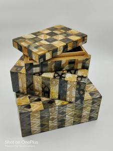 Boîte pliable de haute qualité en os de corne incrusté, qualité standard, approvisionnement en vrac pour le rangement de bijoux, plusieurs couleurs, prix de gros, exportateur - Product Image 3