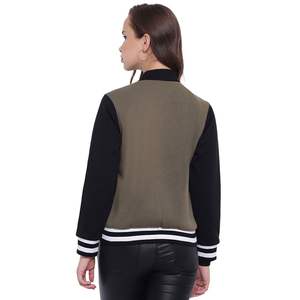 Latest Fashion Varsity Jackets for <b>Women</b> Double Color Design With Leather Sleeves Winter Wear Jackets OEM Service - Product Image 6