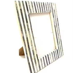 Cadre photo moderne fait à la main de qualité supérieure avec incrustation d'os écologique avec créateur de logo personnalisé Vente de cadeaux de mariage CRESCENT CRAFTS - Product Image 1