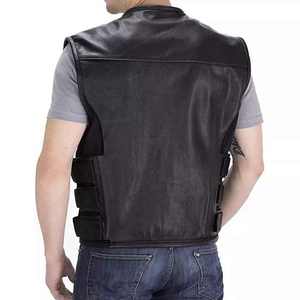 Gilet en cuir élégant de haute qualité pour hommes pour vêtements d'extérieur - Product Image 5