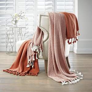 Trendy Soft Cotton <b>Throws</b> All-Season Handwoven <b>Throw</b> Blanket New Design <b>Throw</b> Blankets With Custom Logo - Product Image 1