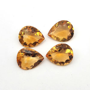 10 piezas de citrino natural 17x14x7mm pera faceta 87,40 Cts lote Iroc ventas piedras preciosas sueltas de alta calidad con agujero en la parte superior US $469 - Product Image 3