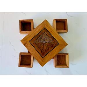 งานฝีมือไม้ทูยาโมร็อกโกสุดหรู งานไม้ทำมือจากรากทูยาธรรมชาติ ของตกแต่งบ้านสไตล์โมร็อกโกแบบดั้งเดิม ของขวัญ - Product Image 1