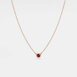 Collier avec pendentif en rubis, pierre de naissance pour enfants, argent sterling 925, plaqué or 14 carats, haute qualité, certifié IGI, superposition personnalisée - Product Image 6