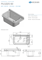 Évier utilitaire de style européen moderne fabriqué en Italie, kit de vidange mural de luxe pour salle de bain inclus, égouttoir en résine PP écologique moulé