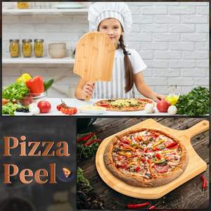 9 pièces Peel Pizza en bois 15.75 pouces planche à découper Pizza Paddle Spatule avec poignée pour la cuisson de la pizza - Product Image 6