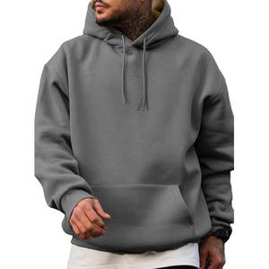 Sweat à capuche pull-over pour homme léger à manches longues surdimensionné devant le métier à tisser Next Level Sweat à capuche en coton polaire grande taille - Product Image 1