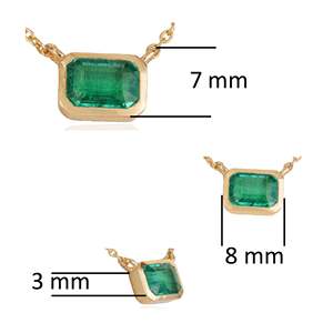 Collier pendentif en zircon émeraude - Chaîne géométrique plaquée rhodium et or rose - Product Image 5