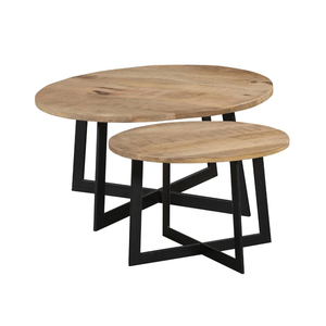 Mesa de centro de madera maciza de nuevo estilo ovalado negro, muebles de sala de estar de lujo, el mejor juego de dormitorio para el hogar, uso de mesa central de cocina - Product Image 1
