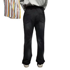Streetwear Hombres French Terry Flare Pantalones de chándal delgados Slim Fit transpirable Heavyweight Stacked Flare Sweat Pants Hombres - Product Image 5