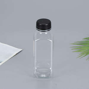 ขวดน้ำผลไม้พลาสติก PET ขนาด 350 มล. 12 ออนซ์ พร้อมฝาเกลียว - ขวดพิมพ์ลายสกรีนทรงเหลี่ยมสำหรับเครื่องดื่มโซดา นม ขายส่ง - Product Image 4