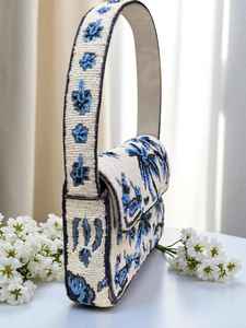 Sac à perles multicolores avec poignée, sac à main, sac à main décontracté, artisanat indien, fait à la main, sac baguette, - Product Image 6