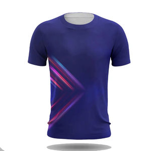 T-shirts 100% polyester à sublimation personnalisés pour hommes, 220 grammes, style décontracté avec logo uni sur le devant - Product Image 4