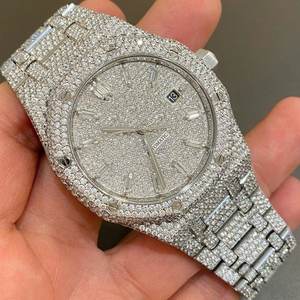 Montre de luxe unisexe Iced Out mécanique de haute qualité, tendance en acier inoxydable, testeur de diamants Moissanite personnalisé - Product Image 1