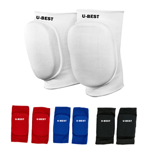 Rodilleras Tejidas U-BEST, Protección Transpirable para Voleibol, Todas las Temporadas, Unisex, Blancas con Ribete Rojo - Product Image 2