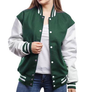 Chaqueta Varsity Lisa de Alta Calidad para Mujer, Transpirable, de Secado Rápido, Lana/Poliéster, Cómoda para Primavera - Product Image 1