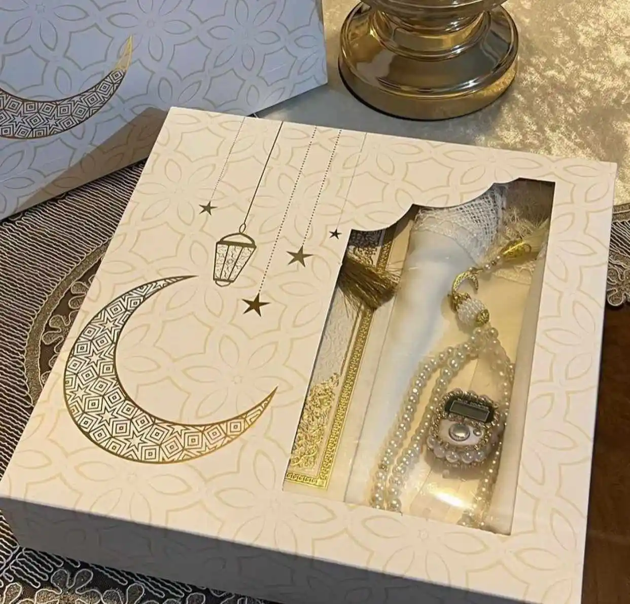 Cardboard box luxury paper candy or decor box ramadan mubarak gift islamic eid