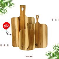 Planche à découper en bois d'acacia durable Cuisine Hacher Charcuterie Service Boucher Bloc Viande Légumes Fruits Fromage Grand