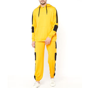 Conjunto de chándal de lana con cremallera de estilo callejero moderno para hombre, Sudadera con capucha y bolsillos laterales, transpirable, 100% algodón - Product Image 1