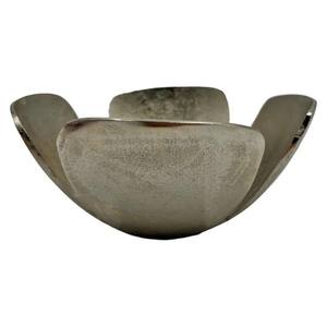 Bol décoratif en aluminium fait main en métal argenté Design contemporain moderne Décoration d'intérieur Centre de table Objet d'art - Product Image 3
