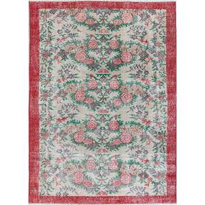 Tapis en laine vert vintage 9x12 noué à la main, motif floral, pour la décoration de la maison, salon, couloir, idéal pour les adolescents - Pae-2351 - Product Image 1