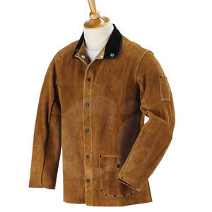 Veste de soudeur pour homme, vente directe d'usine, saison printemps, cuir de vache, col montant, respirante, imperméable, légère, prix bas - Product Image 1