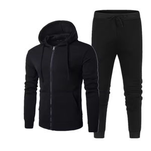 Wholesale Spring and Autumn Zipper Hooded Sweatshirt Men's Casual Blank Sweatshirt Custom Logo Two-Piece <b>Set</b> <b>on</b> ZOHAN CREATIONS - Product Image 2