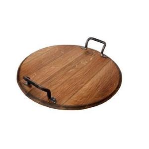 Modern Black Iron Handle Oval <b>Wooden</b> <b>Tray</b> Metal Serving <b>Tray</b> for <b>Table</b> Decoration Customized Size Shape Colour - Product Image 3