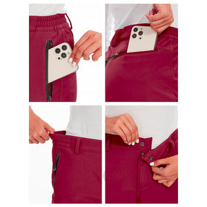 กางเกงซอฟต์เชลล์สำหรับผู้หญิงกางเกงผ้าเนื้อนุ่มใส่สบายกันน้ำซับในขนแกะ - Product Image 5