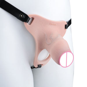 FRRK Silikon Hohl dildo Männliche Keuschheit Käfig Gerät mit elastischen Gürtel Lock Gürtel <span class=keywords><strong>Penis</strong></span> Cock Cage Vergrößerung Extender Adult Sexspielzeug - Product Image 4