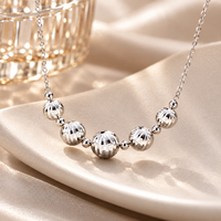 Perle ronde taillée en diamant de 7,3 mm en argent sterling 925, perle d'espacement SPC pour la fabrication de bijoux pour femmes