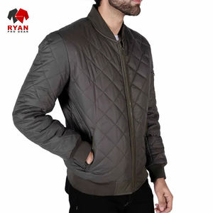 ผู้ผลิตเสื้อผ้าถักแบบมีซิปสั่งทำพิเศษ เสื้อแจ็คเก็ตฤดูหนาวแบบยูนิเซ็กซ์ คอตั้ง ปักโลโก้ด้านหน้า เนื้อผ้ามันเงา กันน้ำ - Product Image 3